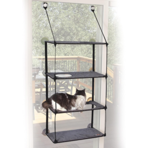 K&H Cat Window Perch, EZ Mount Quad Stack for Large Cats, 23x12in